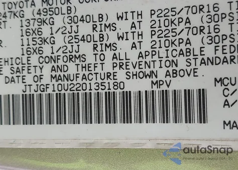 2002 Lexus Rx 300 из США, поврежденный, VIN JTJGF10U220135180